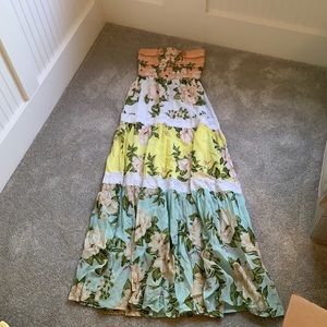 Strapless multi color dress